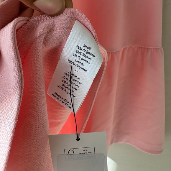 Likely Dress Leila Blush Pink Drop Waist Sleeveless Halter Mini Dress Size 4 - Picture 7 of 9